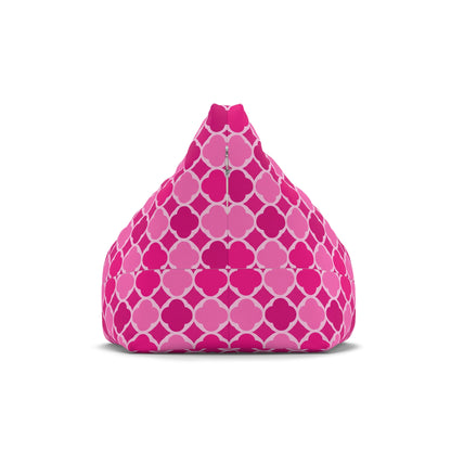 Bright Pink Geometric Bean Bag Chair Cover, Petal Washable Triangle Furniture Small Large Adult Children Kids Playroom Apartment Dorm Decor