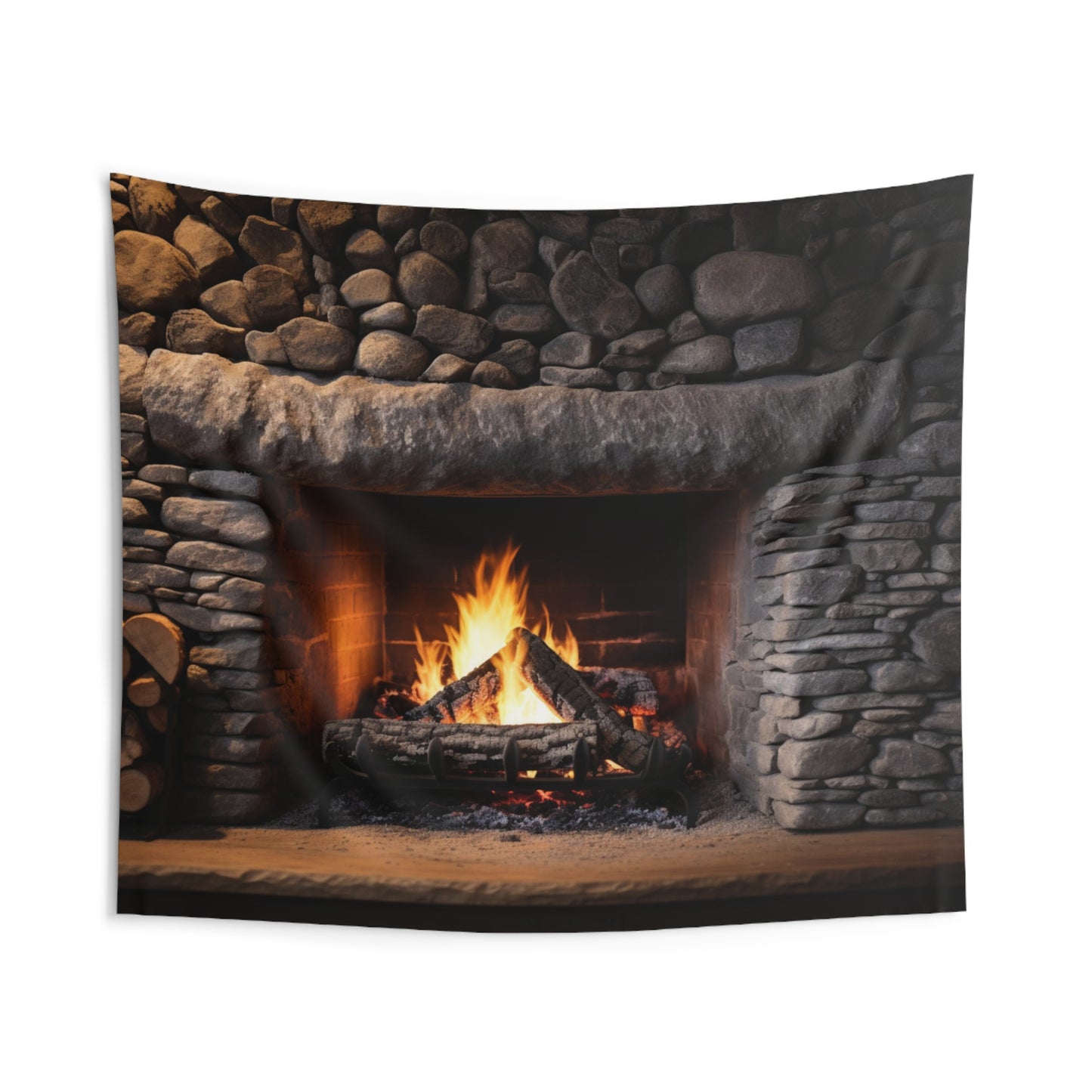 Fireplace Tapestry, Stone Fire Vintage Wall Art Hanging Cool Unique Landscape Aesthetic Large Small Decor Bedroom College Dorm Room Starcove Fashion