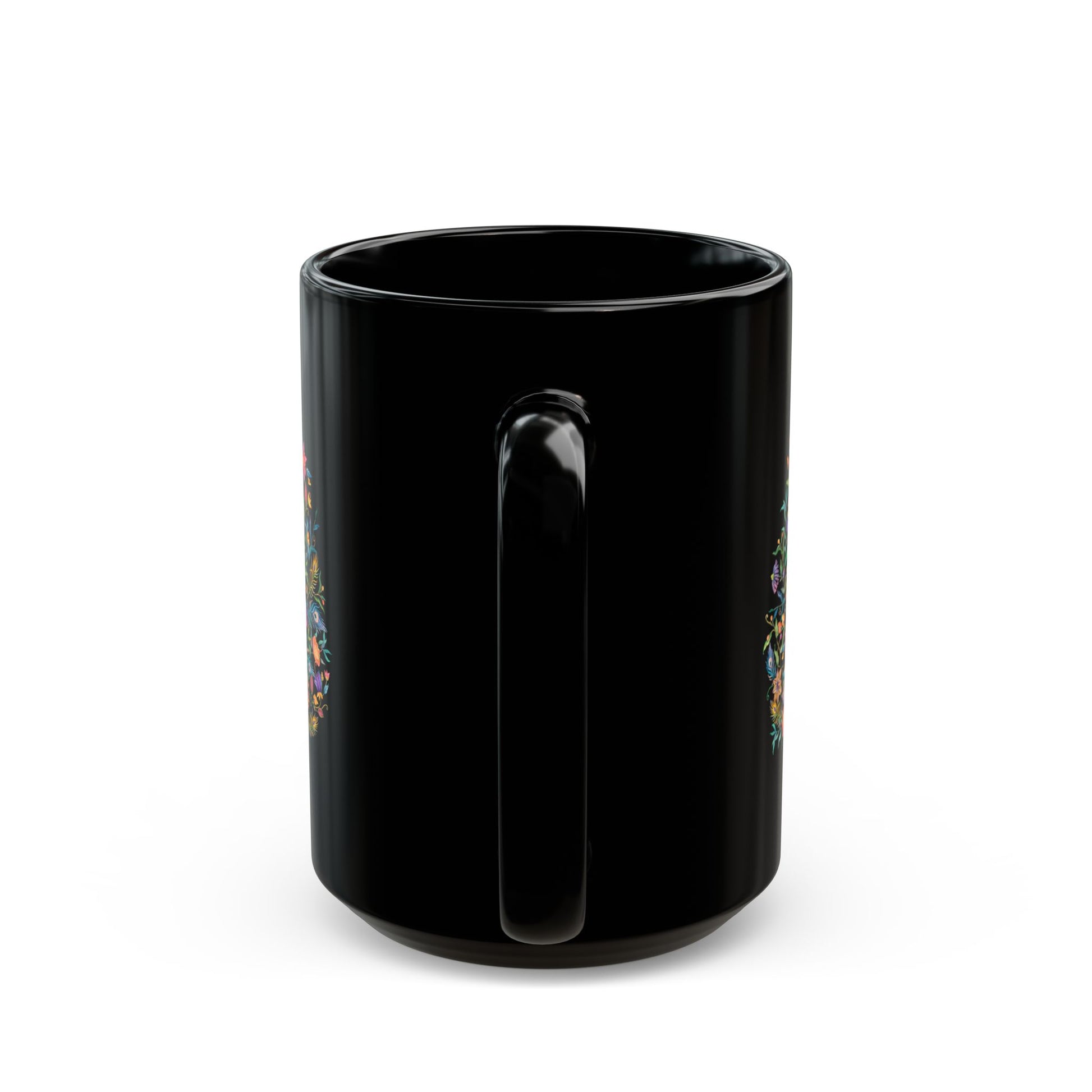 Majestic Peacock Coffee Black Mug, Feather Bird Art Animal Black Ceramic Cup Tea Lover Unique Microwave Safe Novelty Cool Gift Ceramic - Starcove Fashion