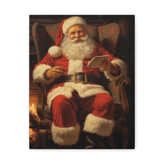 Santa Claus Canvas Wall Art, Christmas Xmas Vintage Wrapped Print Small Large Big Gallery Artwork Painting Living Room Hanging Starcove Fashion