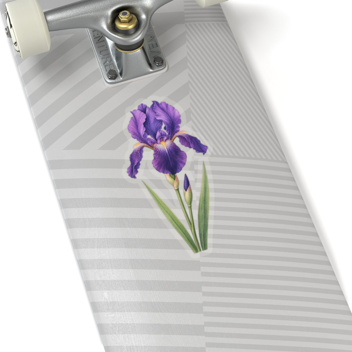 Purple Iris Flower Sticker Decal, Blossom Floral Watercolor Art Vinyl Cute Waterbottle Tumbler Car Waterproof Bumper Clear Die Cut Wall - Starcove Fashion