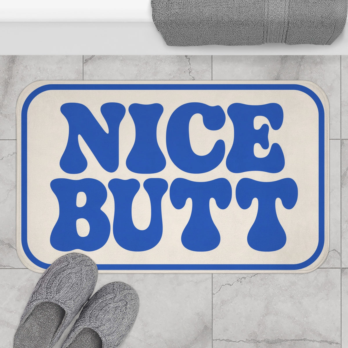 Nice Butt Bath Mat, Funny Bum Memory Foam Cute Shower Bathroom Decor Non Slip Floor Large Small Washable Quick Dry Luxury Rug
