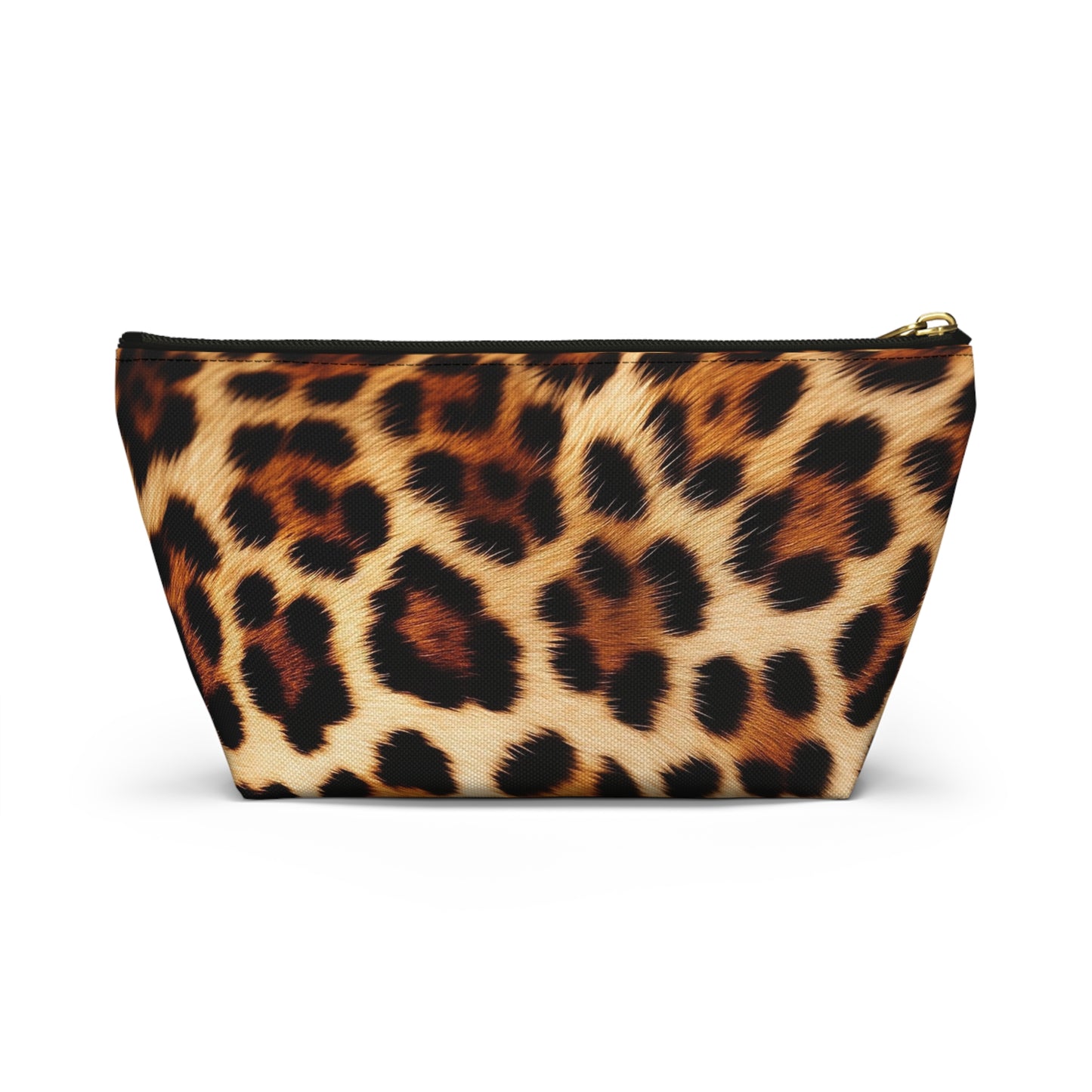 Leopard Print Pouch Bag, Animal Cheetah Canvas Travel Wash Makeup Toiletry Bath Organizer Zip Cosmetic Accessory Large Small Zipper