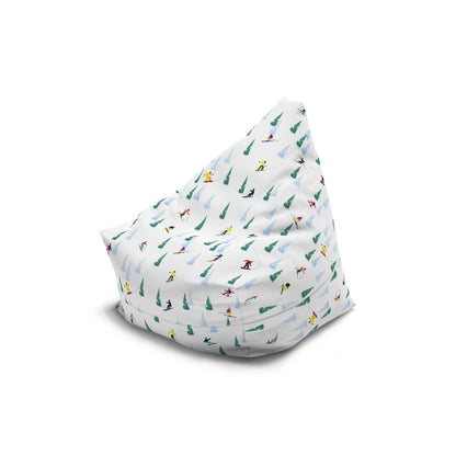 Ski Bean Bag Chair Cover, Snowboard Winter Sport Mountain Washable Triangle Small Large Adult Children Kids Sofa Dorm Decor Unfilled Sack