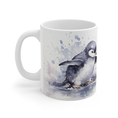 Two Cute Penguins Coffee Mug, Watercolor Ceramic Cup Tea Chocolate Lover Unique Microwave Safe Novelty Cool Gift Starcove Fashion