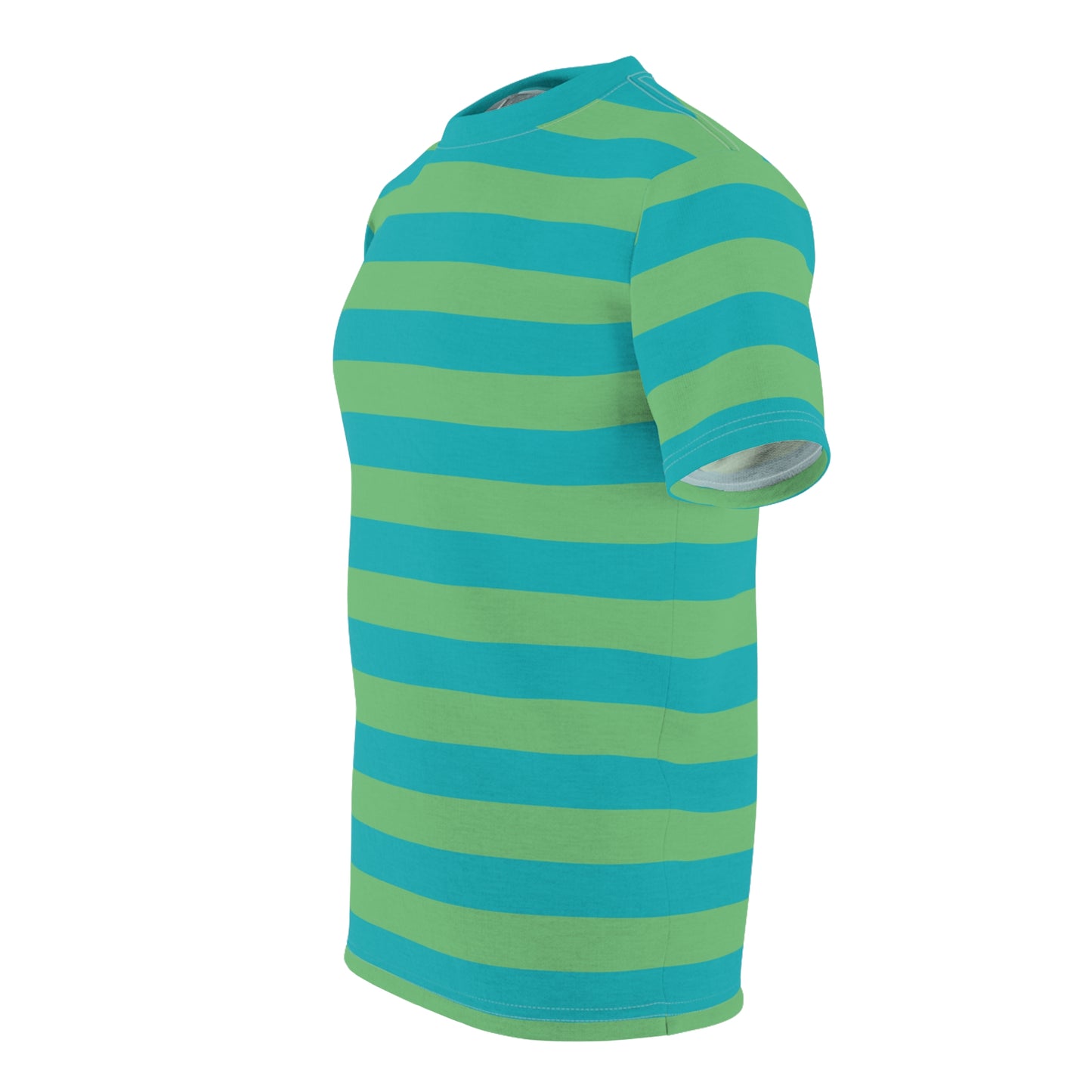 Light Blue Green Striped Tshirt, Pastel Stripes Designer Graphic Lightweight Heavyweight Crewneck Men Women Tee Top Short Sleeve Shirt - Starcove Fashion