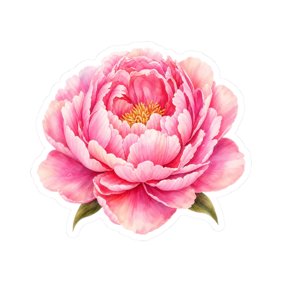 Pink Peony Flower Sticker Decal, Blossom Floral Watercolor Art Vinyl Cute Waterbottle Tumbler Car Waterproof Bumper Clear Die Cut Wall - Starcove Fashion