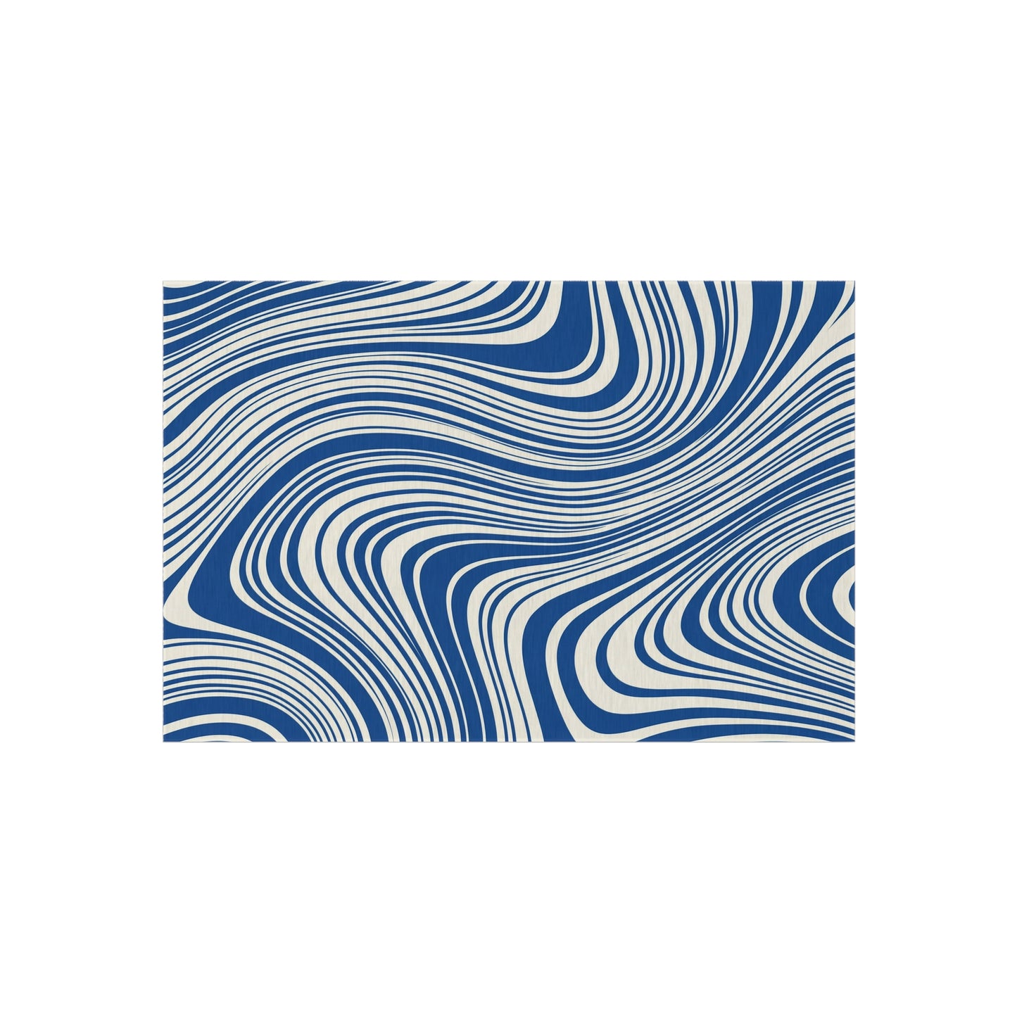 Blue Wavy Outdoor Area Rug, Geometric Modern Waterproof Patio Porch Exterior Durable Carpet Small Large 2x3 4x6 3x5 5x7 8x10 Camping Mat