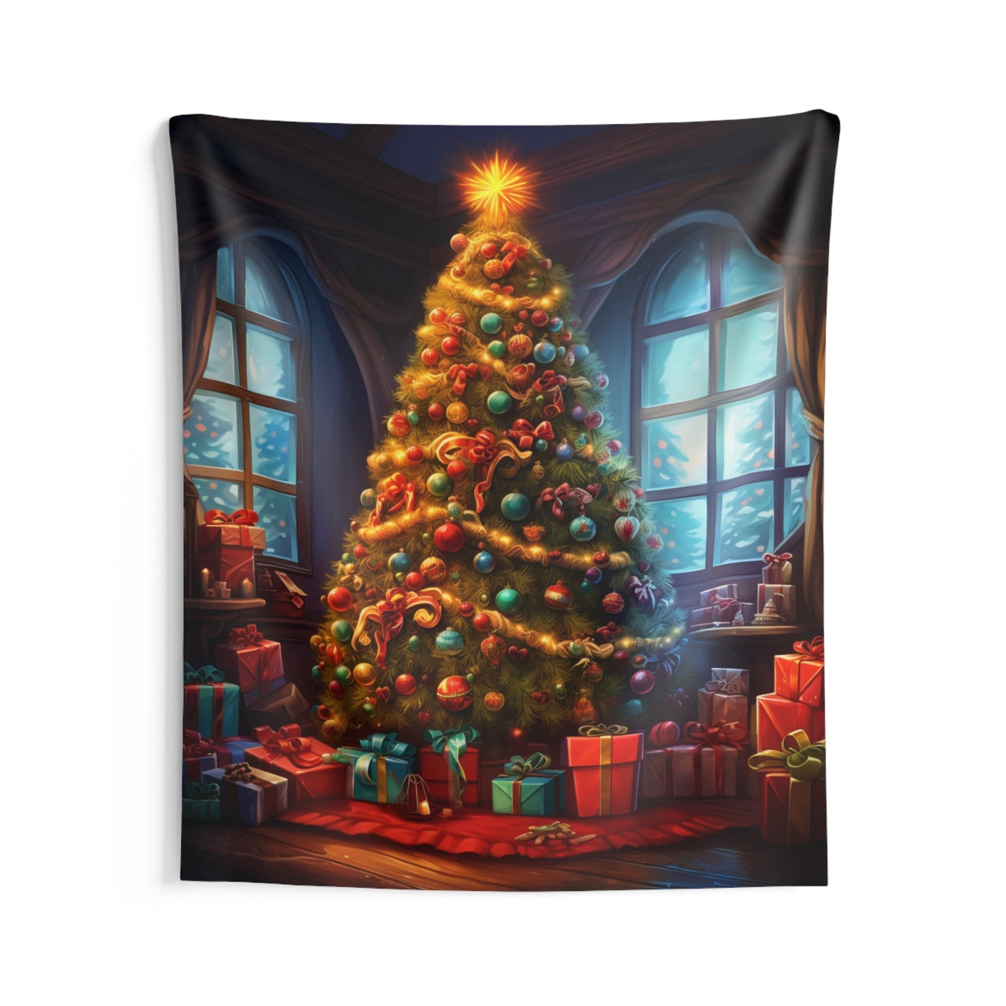 Christmas Tree Tapestry, Xmas Wall Art Hanging Cool Unique Vertical Aesthetic Large Small Decor Bedroom College Dorm Room Starcove Fashion