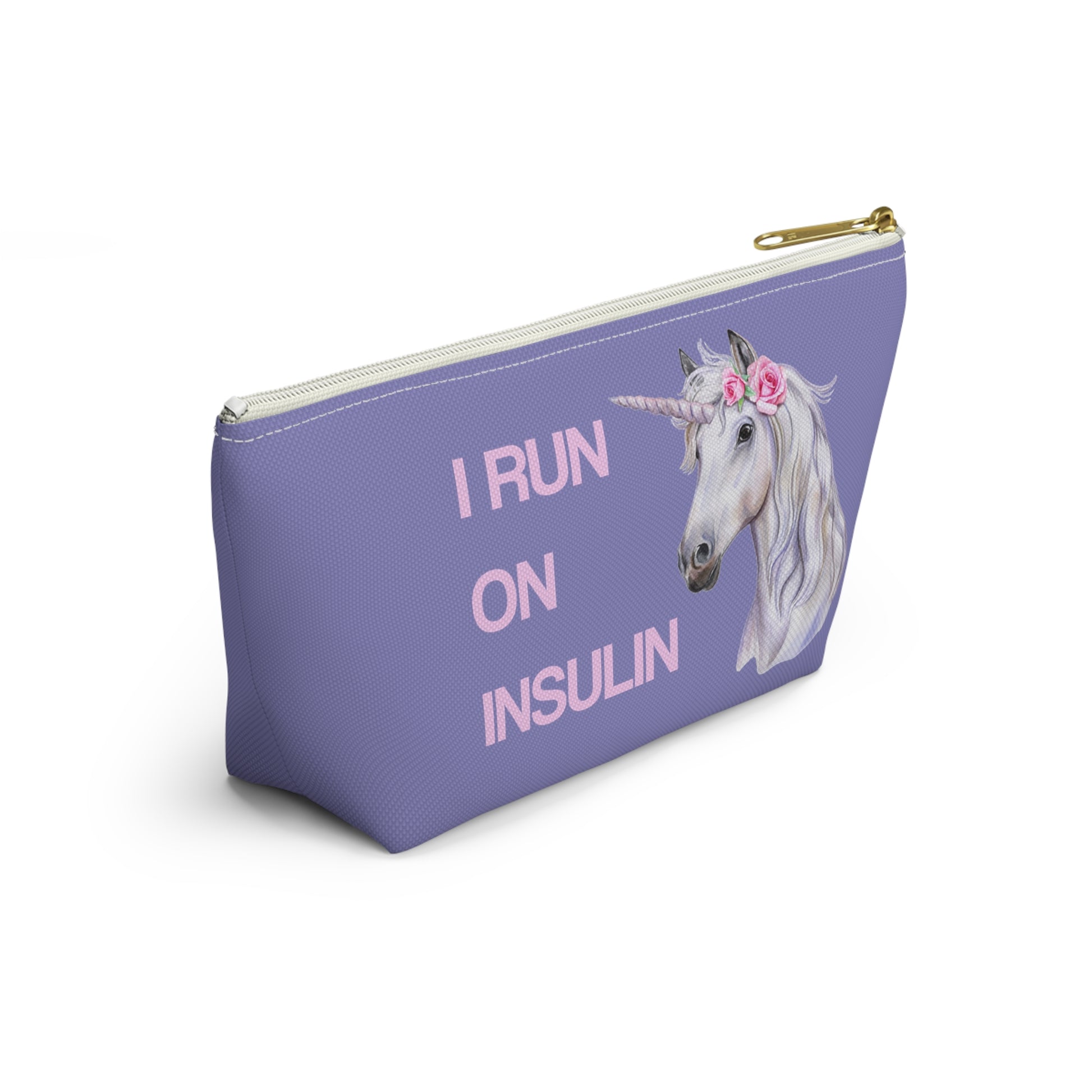 Diabetes Supply Case Bag for Kids, I Run On Insulin Unicorn Cute Girls Women Awareness Gift Type 1 Diabetic Accessory Zipper Pouch Children Starcove Fashion