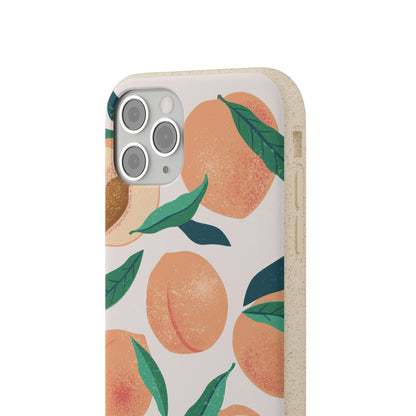 Peaches iPhone 13 12 11 Pro Case, Fruit Compostable Vegan Biodegradable Plant Samsung Galaxy S20 S22 Ultra Eco Friendly Cell Phone