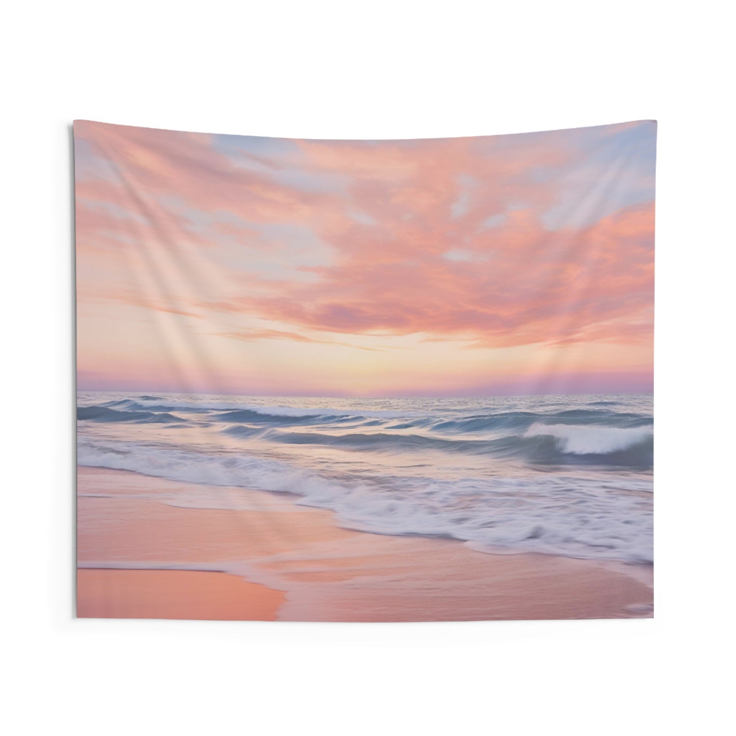 Light Pink Sunset Tapestry, Beach Ocean Wall Art Hanging Cool Unique Landscape Aesthetic Large Small Decor Bedroom College Dorm Room Starcove Fashion