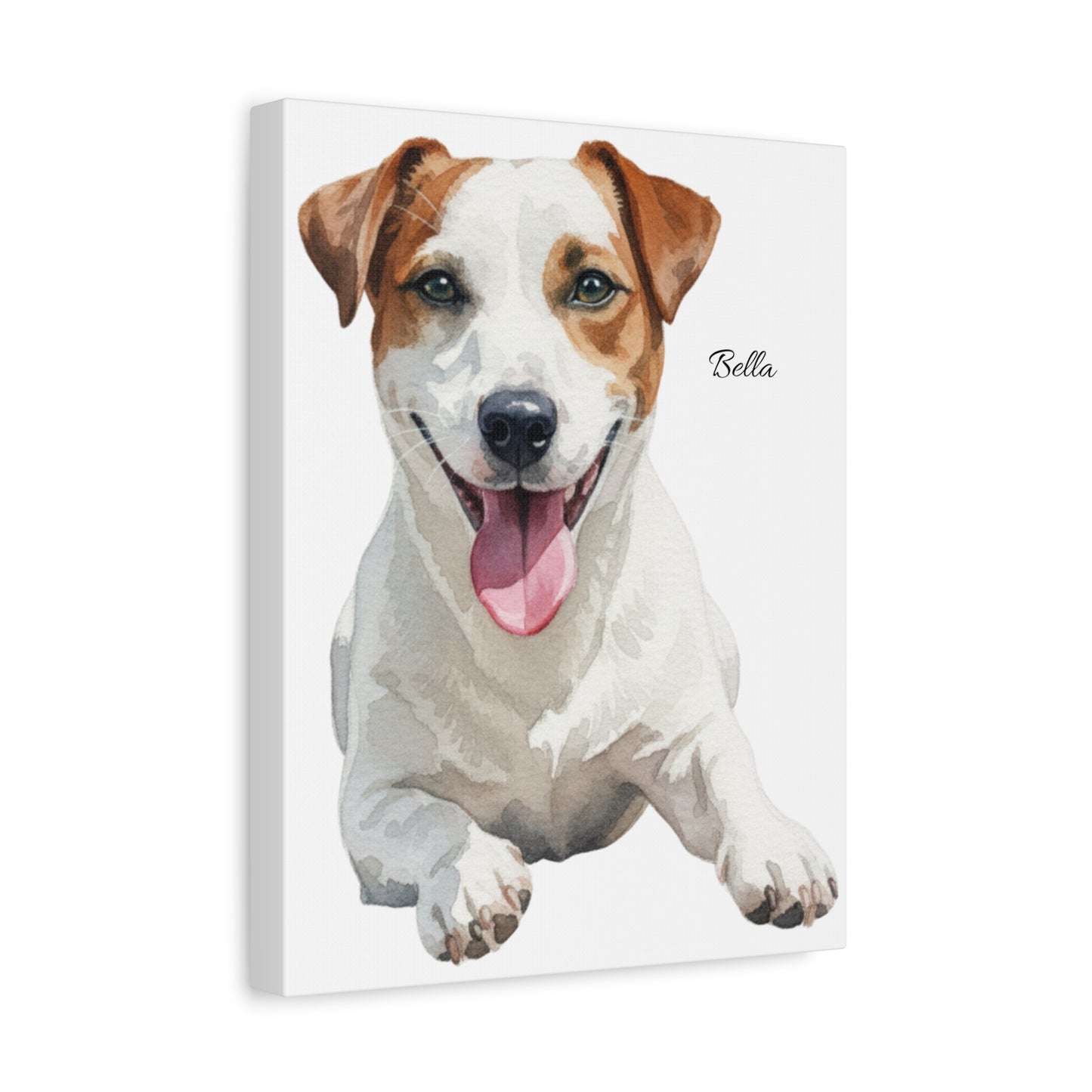 Custom Pet Portrait Canvas Gallery Wrap, Watercolor Painting Dog Cat Personalized Wall Art Print Artwork Small Large Hanging Vertical Poster