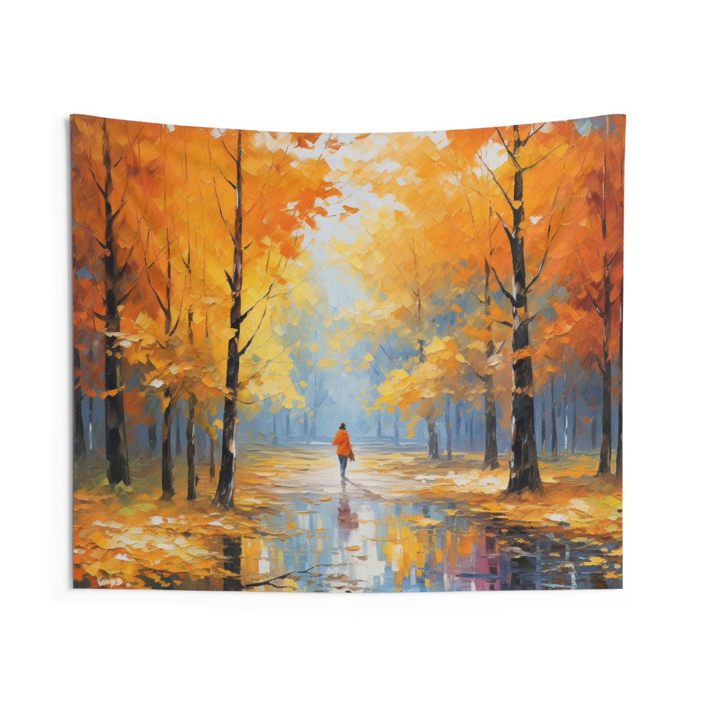 Fall Autumn Leaves Tapestry, Forest Nature Wall Art Hanging Cool Unique Landscape Aesthetic Large Small Bedroom College Dorm Room Starcove Fashion