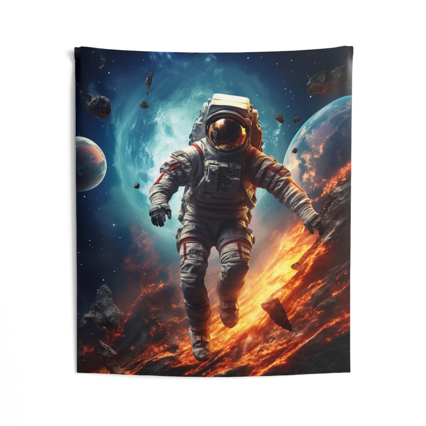 Astronaut Tapestry, Galaxy Outer Space Planets Wall Art Hanging Cool Unique Vertical Aesthetic Large Small Decor Bedroom College Dorm Room Starcove Fashion