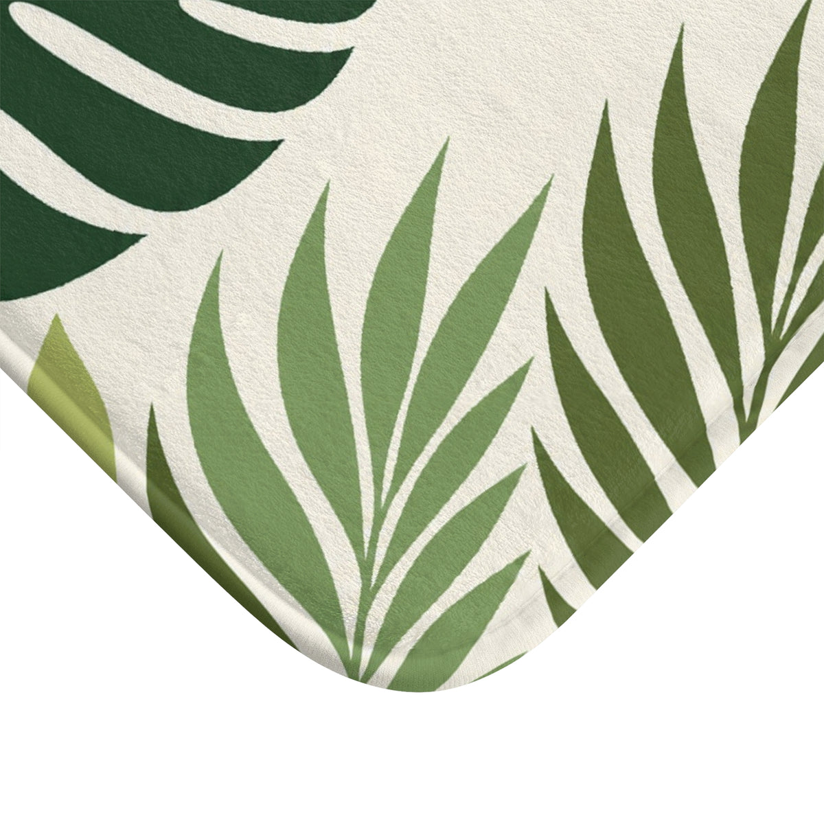 Monstera Leaf Bath Mat, Abstract Tropical Green Memory Foam Shower Bathroom Decor Non Slip Floor Large Small Washable Quick Dry Luxury Rug