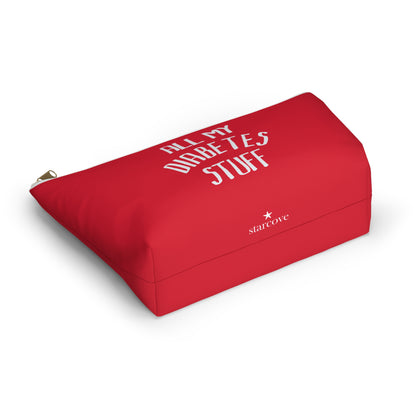 All My Diabetes Stuff, Diabetes Supply Bag, Funny Diabetic Supply Bag, Type 1 one Carry Case, Accessory Red Pouch Zipper w T-bottom - Starcove Fashion
