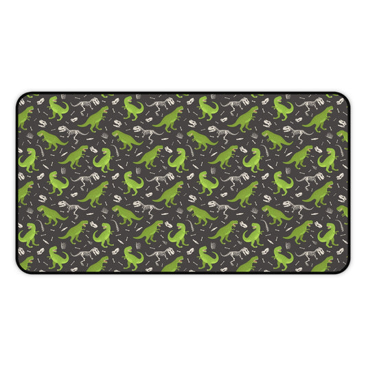 Dinosaur Desk Mat, Dino Skeleton Trex Gaming Mouse Pad Art Small Extra Large Wide Big XL Long Keyboard Unique Office Computer Laptop