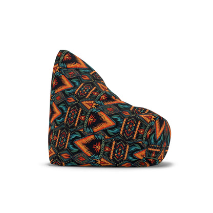 Boho Retro Bean Bag Chair Cover, Vintage Bohemian Washable Triangle Small Large Adult Children Kids Sofa Apartment Dorm Decor Unfilled Sack
