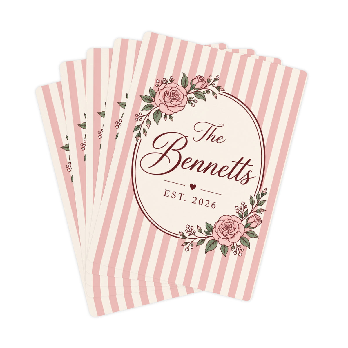Custom Playing Cards, Personalized Family Last Name Est Year Wedding Favor Bridal Decks Gift For Couple Anniversary Poker Game Deck - Starcove Fashion
