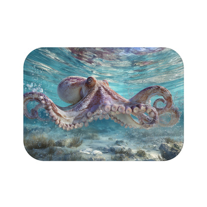Octopus Bath Mat, Beach Ocean Coastal Sea Memory Foam Cute Shower Bathroom Decor Non Slip Floor Large Small Washable Quick Dry Rug - Starcove Fashion