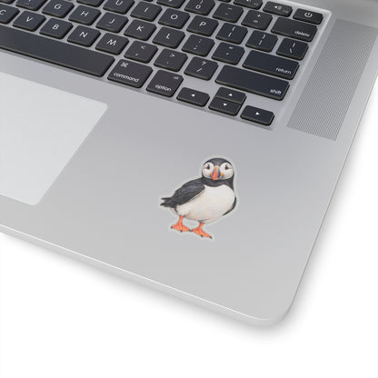 Atlantic Puffin Sticker Decal, Bird Seabird Watercolor Art Vinyl Laptop Cute Waterbottle Tumbler Car Waterproof Bumper 4x4 Clear Die Cut