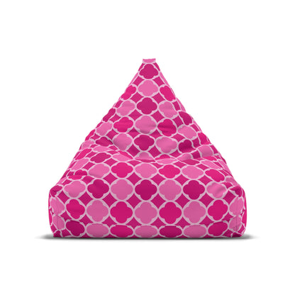 Bright Pink Geometric Bean Bag Chair Cover, Petal Washable Triangle Furniture Small Large Adult Children Kids Playroom Apartment Dorm Decor