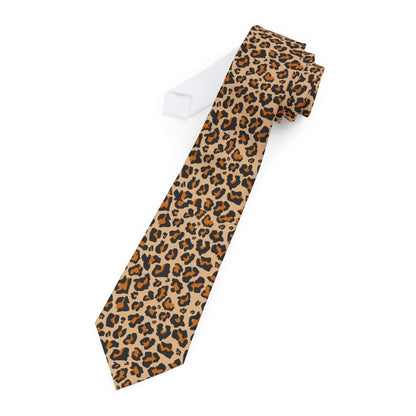 Leopard Necktie, Animal Cheetah Print Neck Tie Fancy Classic Chic Gift for Him Men Tuxedo Groomsmen Groom Wedding Suit Cravat