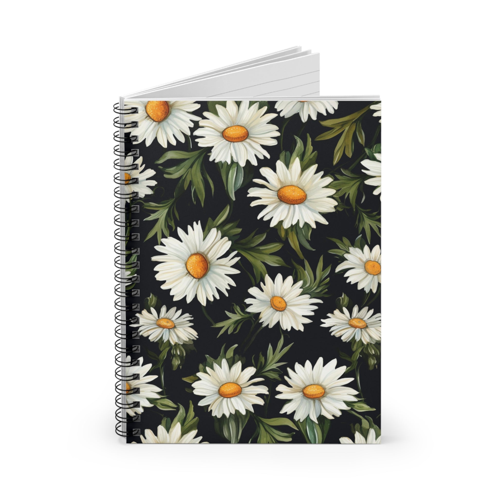 Daisies Spiral Notebook, Daisy Flowers Floral Travel Design Small Journal Notepad Ruled Line Book Paper Pad Work Aesthetic Gift Starcove Fashion