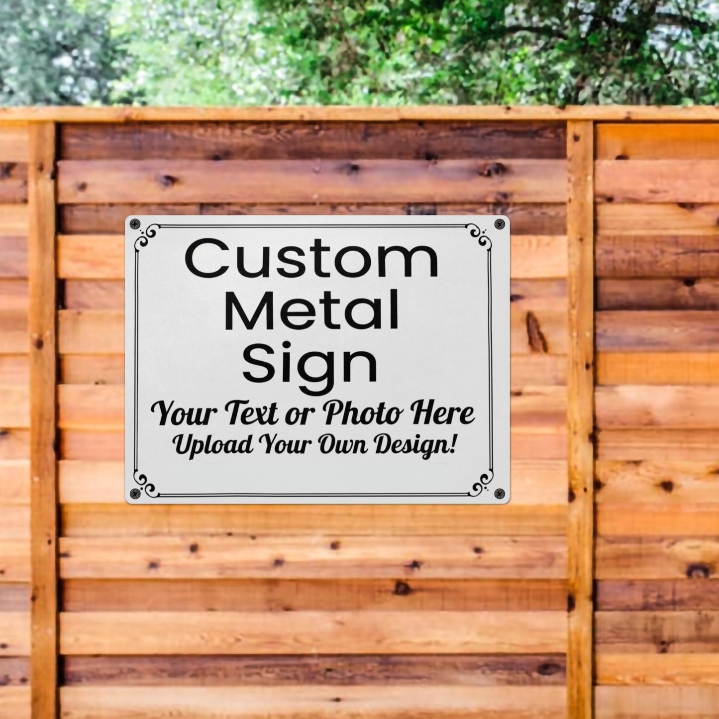 Custom Metal Tin Signs, Personalized Text Photo Farmhouse Landscape Retro Wall Hanging Garage Tacker Outdoors Exterior Business Property