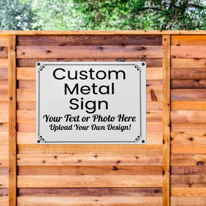 Custom Metal Tin Signs, Personalized Text Photo Farmhouse Landscape Retro Wall Hanging Garage Tacker Outdoors Exterior Business Property