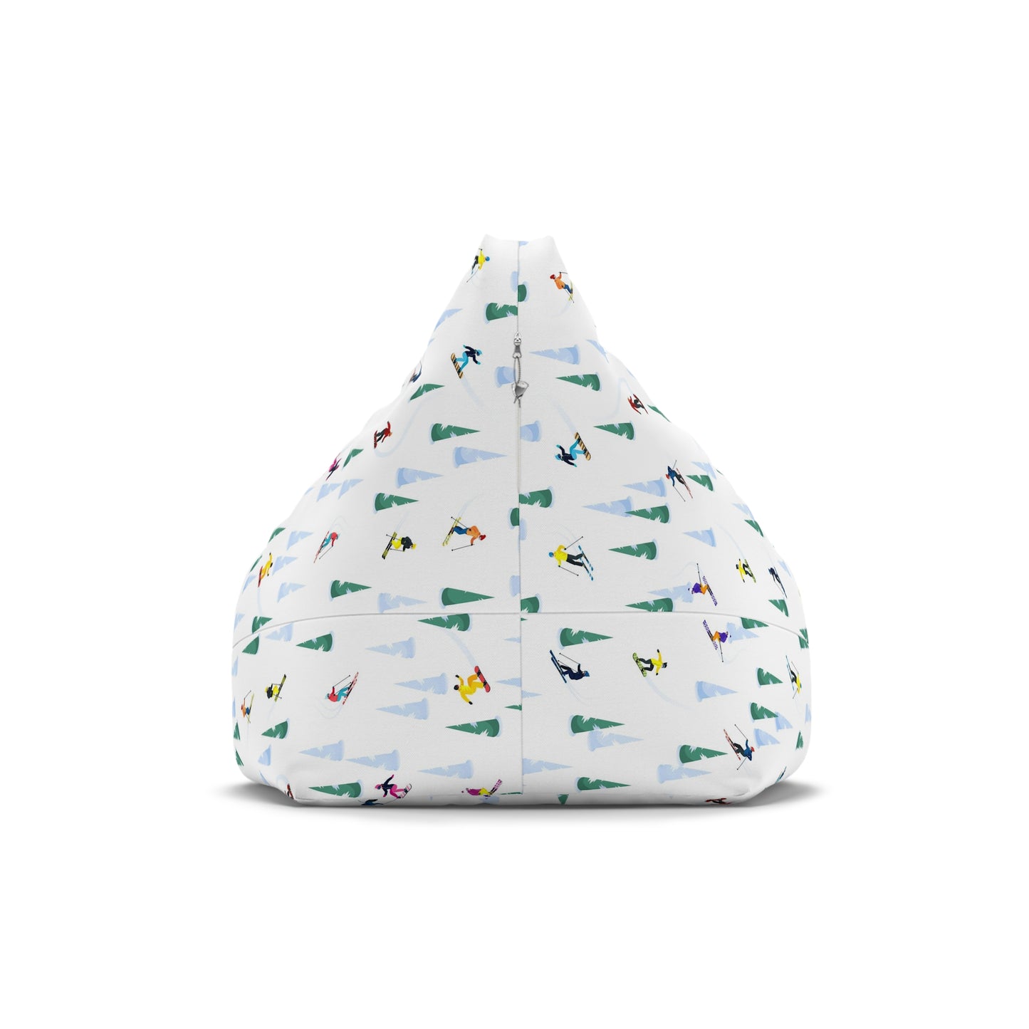 Ski Bean Bag Chair Cover, Snowboard Winter Sport Mountain Washable Triangle Small Large Adult Children Kids Sofa Dorm Decor Unfilled Sack