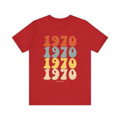 1970 shirt, Birthday Party Women Men Dad Mom Born 70s Retro Vintage 55th Turning Years Gift Idea Present Made Funny Graphic TShirt Tee