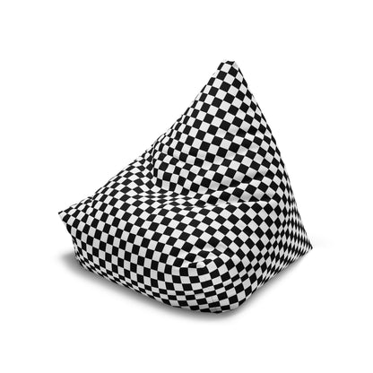 Black White Checkered Bean Bag Chair Cover, Check Furniture Small Large Adult Kids Sofa Apartment Washable Dorm Decor Starcove Fashion