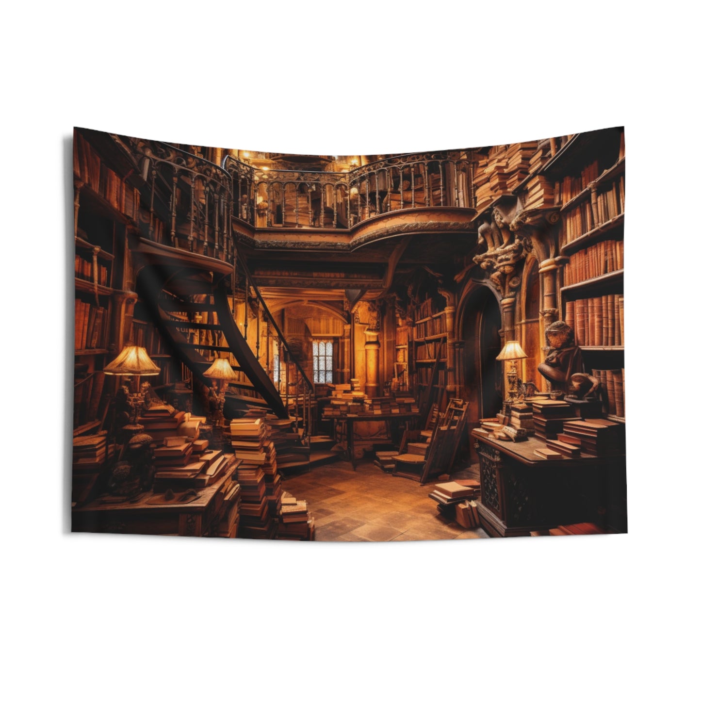 Vintage Library Tapestry, Retro Books Wall Art Hanging Cool Unique Landscape Aesthetic Large Small Decor Bedroom College Dorm Room Starcove Fashion
