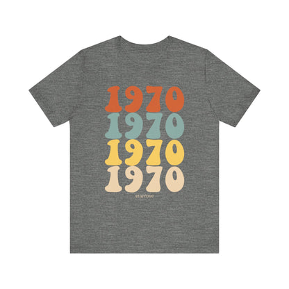 1970 shirt, Birthday Party Women Men Dad Mom Born 70s Retro Vintage 55th Turning Years Gift Idea Present Made Funny Graphic TShirt Tee