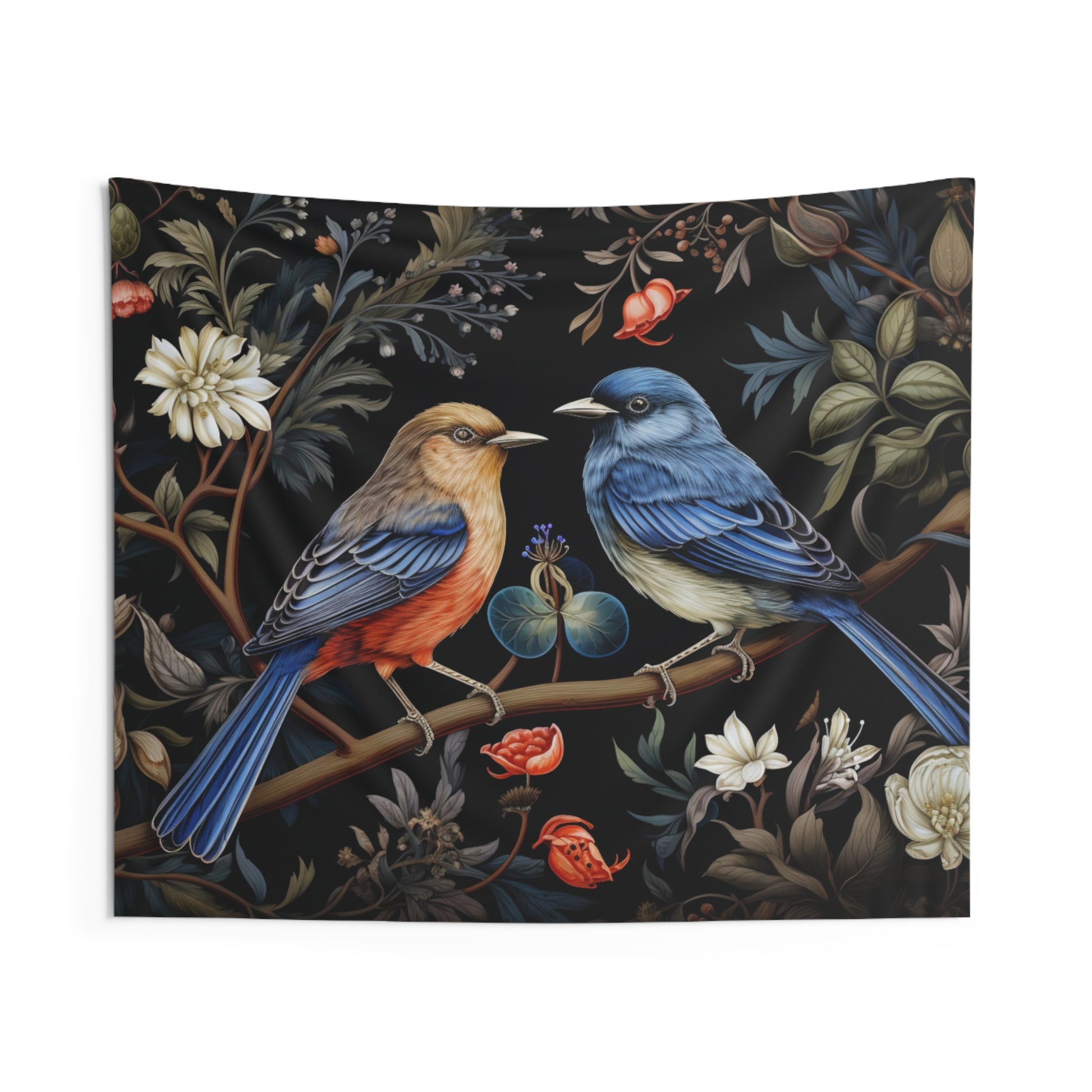 Birds Tapestry, Vintage Floral Nature Wall Art Hanging Cool Unique Landscape Aesthetic Large Small Decor Bedroom College Dorm Room Starcove Fashion