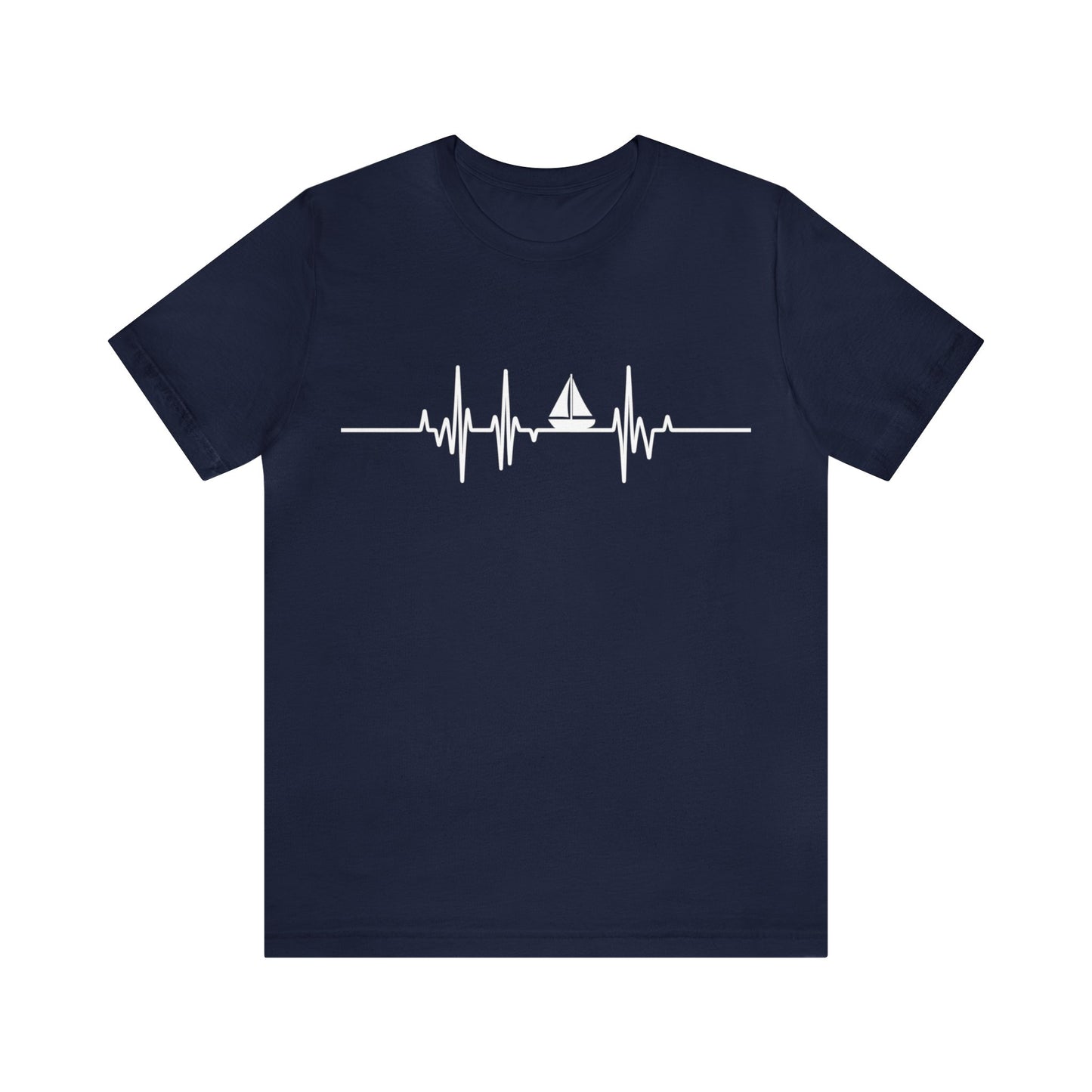 Sailing Heartbeat Tshirt, Captain Lake Beach Nautical Boating Designer Graphic Aesthetic Crewneck Men Women Tee Short Sleeve Shirt