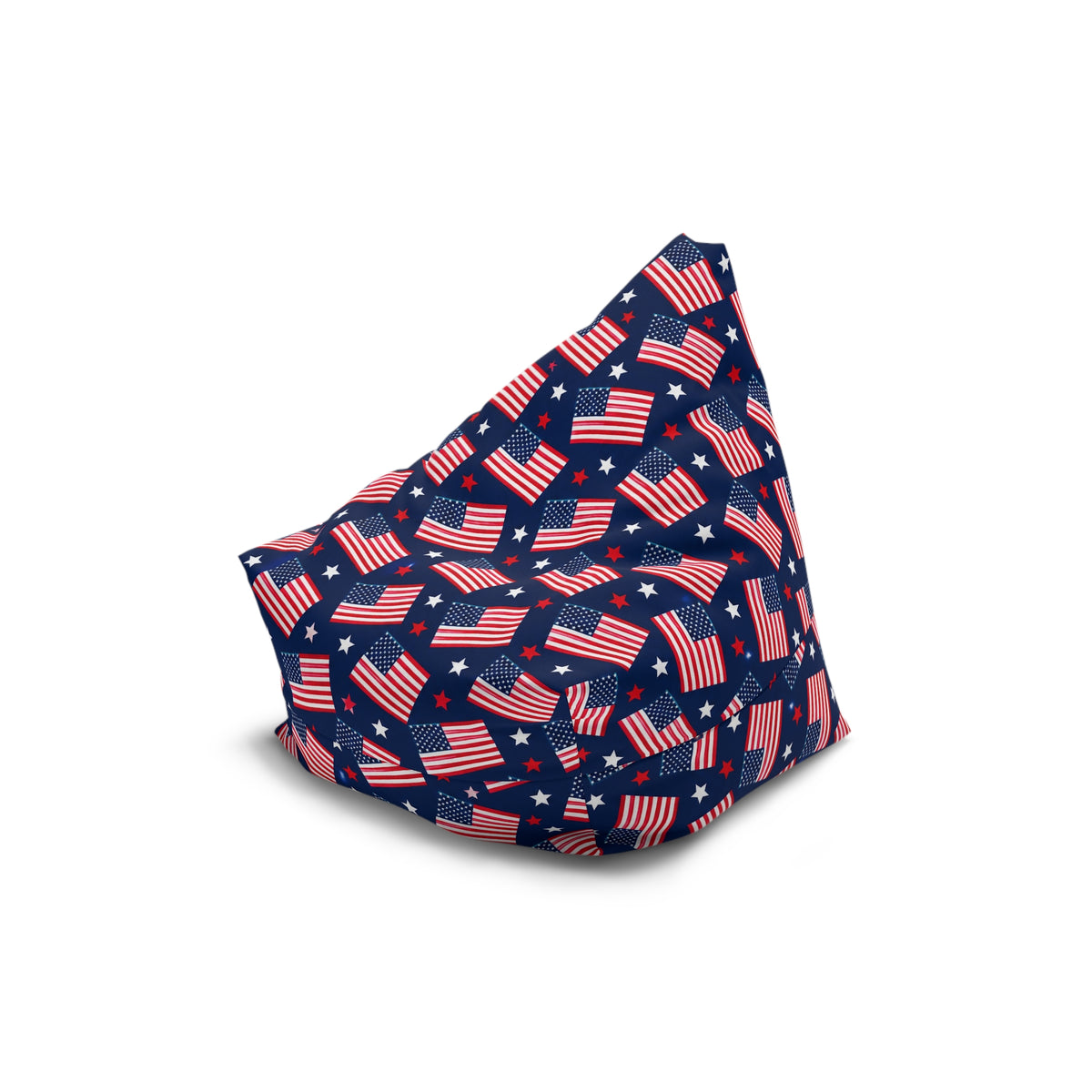 American Flag Bean Bag Chair Cover, Patriotic USA Stars and Stripes Washable Triangle Furniture Small Large Adult Children Kids Sofa Dorm