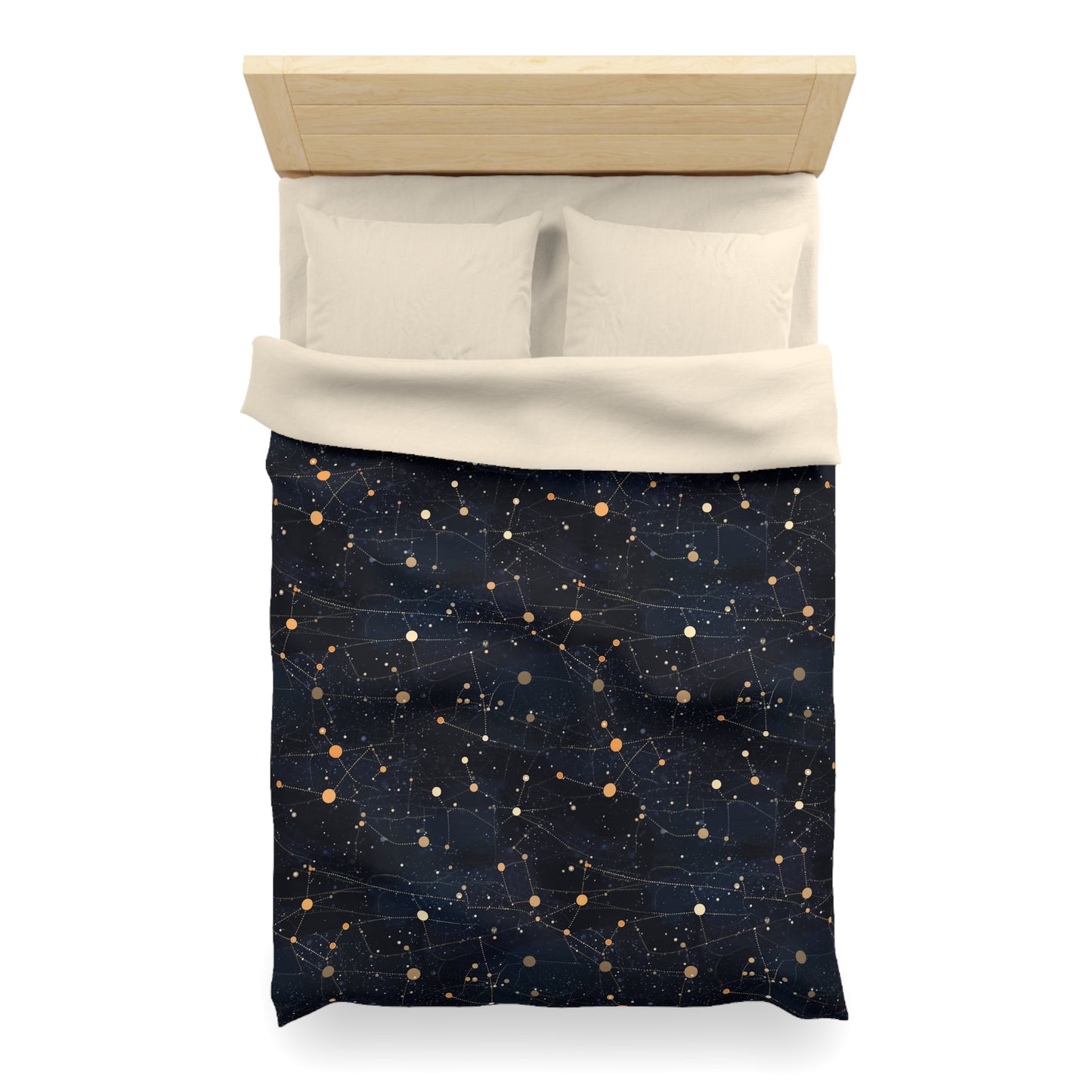 Constellations Duvet Cover, Stars Space Night Sky Bedding Queen King Full Twin XL Microfiber Unique Designer Bed Quilt Bedroom Decor