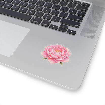 Pink Peony Flower Sticker Decal, Blossom Floral Watercolor Art Vinyl Cute Waterbottle Tumbler Car Waterproof Bumper Clear Die Cut Wall - Starcove Fashion