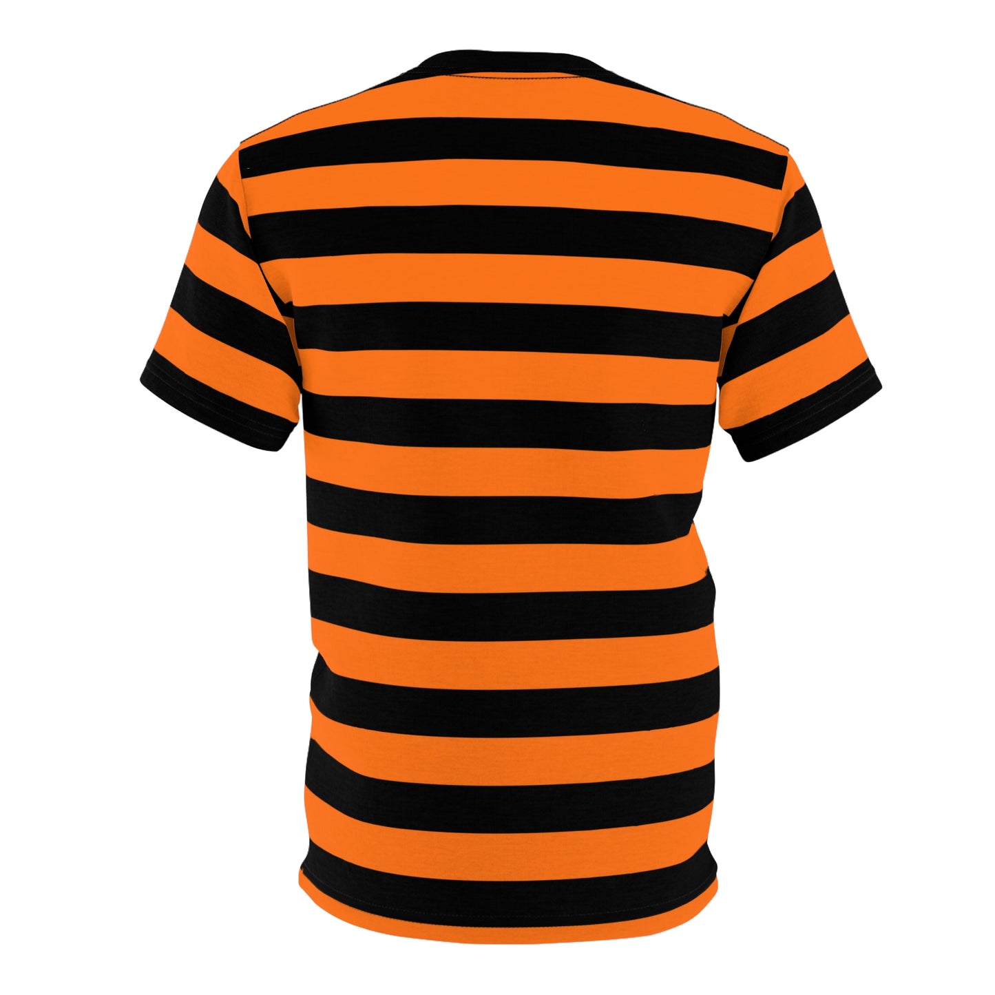 Orange Black Striped Tshirt, Stripe Designer Graphic Aesthetic Lightweight Heavyweight Crewneck Men Women Tee Top Short Sleeve Shirt