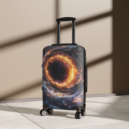 Galaxy Space Suitcase Luggage, Black Hole Stars Art Carry On 4 Wheels Cabin Travel Small Large Set Rolling Spinner Lock Hard Shell Case