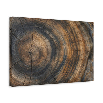 Tree Rings Canvas Gallery Wrap, Wood Farmhouse Nature Earth Watercolor Wall Art Print Decor Small Large Hanging Modern Landscape Living Room