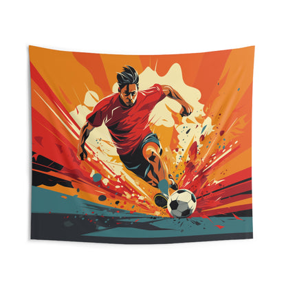 Soccer Football Tapestry, Sports Wall Art Hanging Cool Unique Landscape Aesthetic Large Small Decor Bedroom College Dorm Room