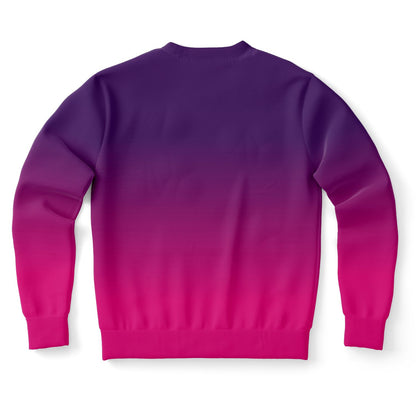 Pink Purple Ombre Sweatshirt, Gradient Tie Dye Crewneck Fleece Cotton Sweater Jumper Pullover Men Women Adult Aesthetic Designer Top