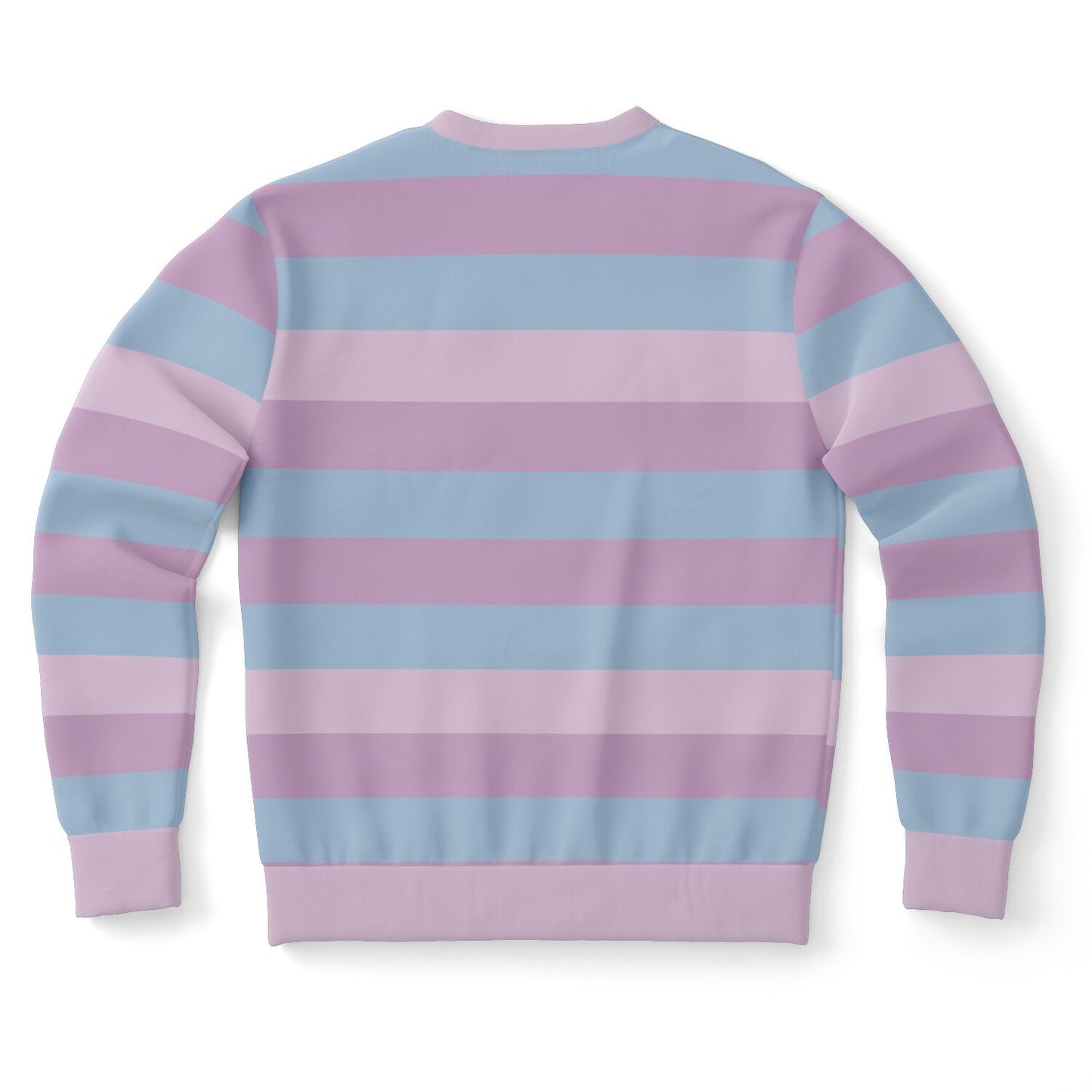 Pastel Striped Sweatshirt, Pink Purple Blue Kawaii Aesthetic Multi Color Crewneck Fleece Cotton Sweater Jumper Pullover Men Women Top