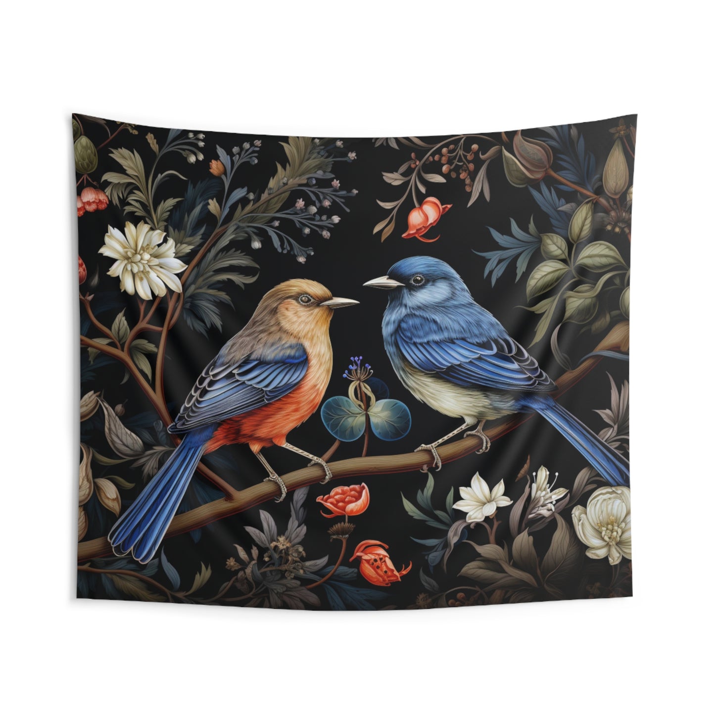 Birds Tapestry, Vintage Floral Nature Wall Art Hanging Cool Unique Landscape Aesthetic Large Small Decor Bedroom College Dorm Room Starcove Fashion