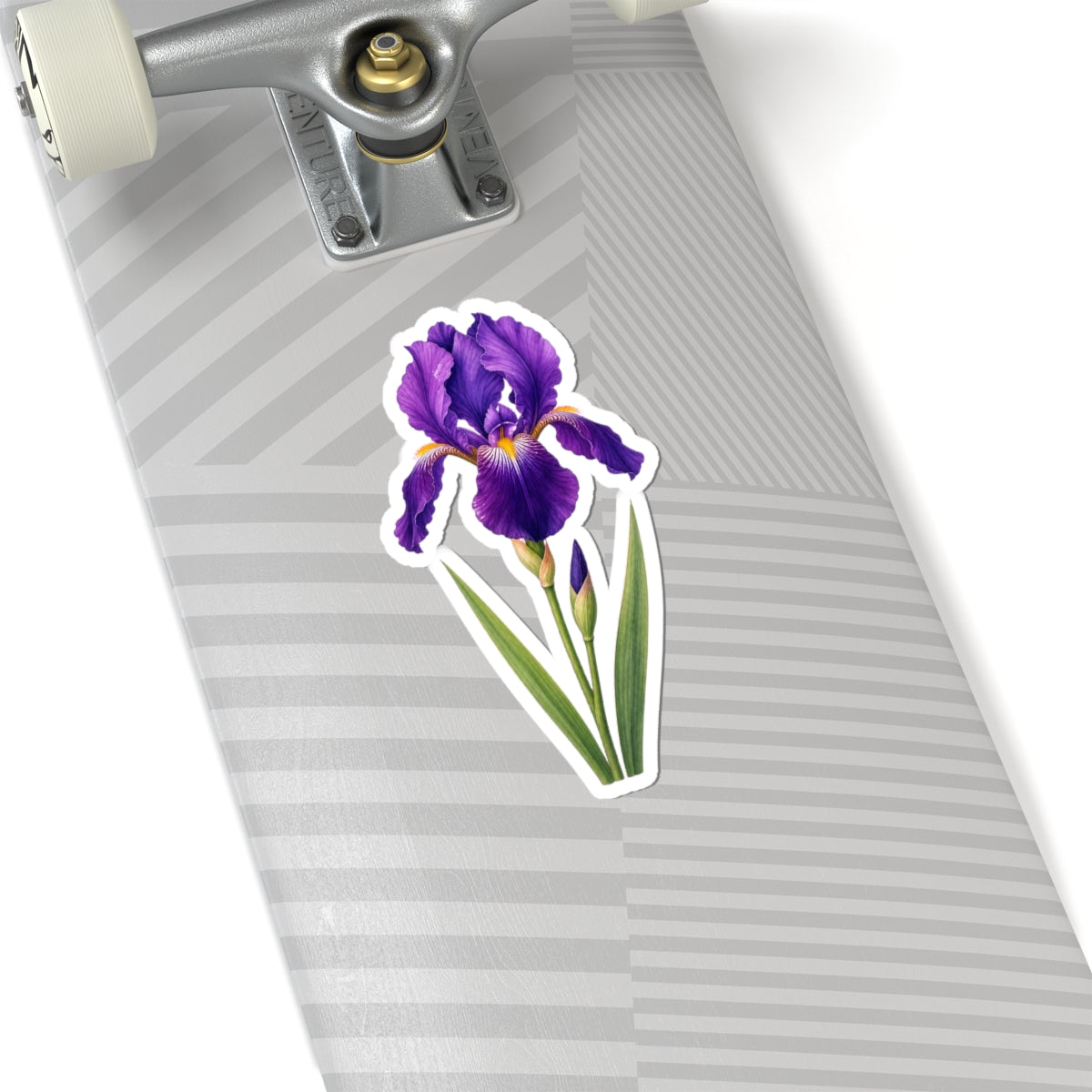 Purple Iris Flower Sticker Decal, Blossom Floral Watercolor Art Vinyl Cute Waterbottle Tumbler Car Waterproof Bumper Clear Die Cut Wall - Starcove Fashion