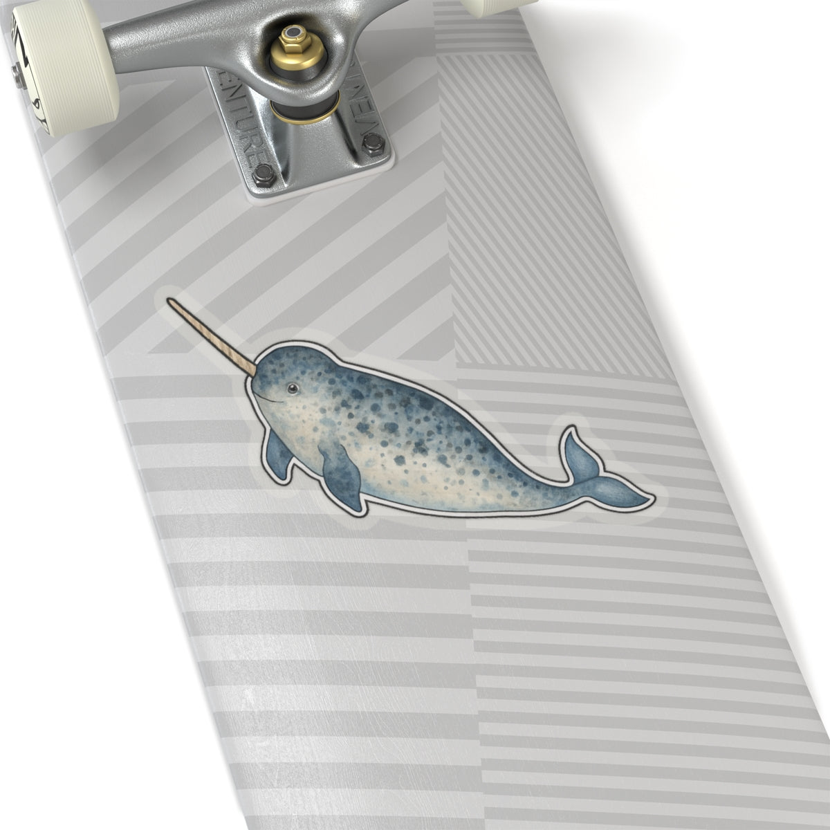 Narwhal Sticker Decal, Ocean Animal Sea Whale Watercolor Art Vinyl Laptop Cute Waterbottle Tumbler Car Waterproof Bumper Clear Die Cut Wall